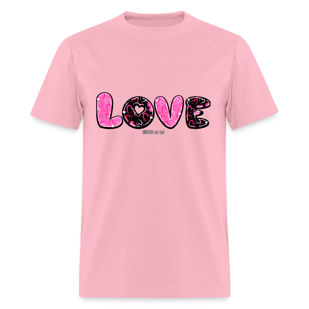 John 3:16 Pink and Black Classic T-Shirt - pink