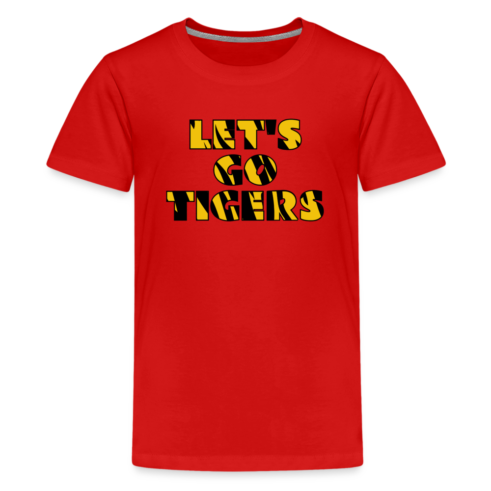 Lets Go Tigers Kids T-Shirt - red