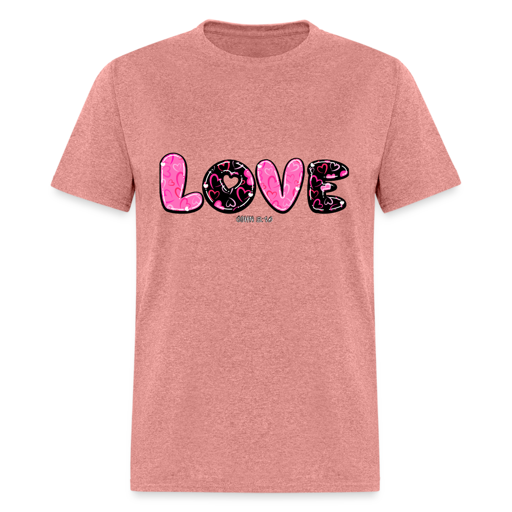 John 3:16 Pink and Black Classic T-Shirt - heather mauve
