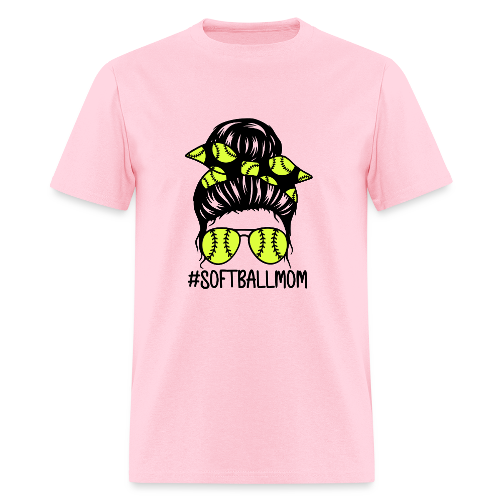 Softball Mom Bun Classic T-Shirt - pink