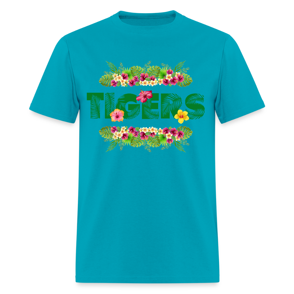 Tigers Hawaiian T-Shirt | GILDAN 5000 - turquoise