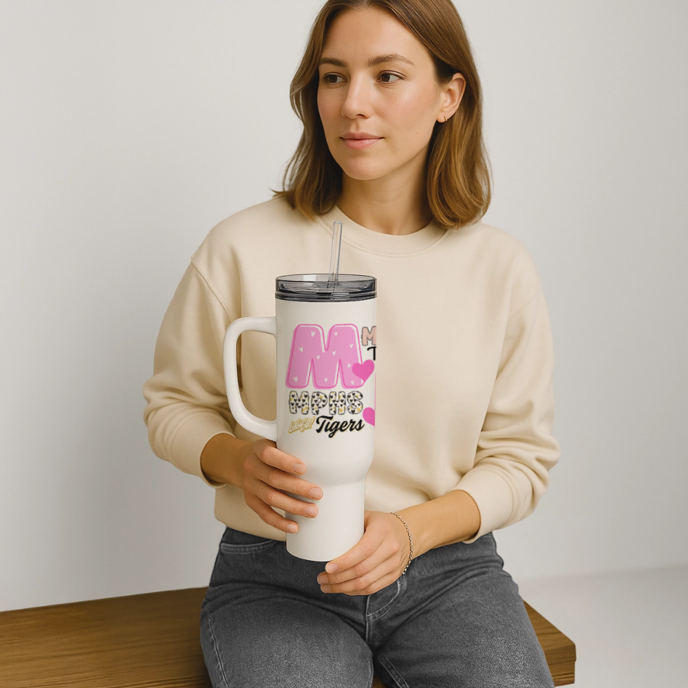 MPHS Tigers Banner 40 oz Travel Tumbler - white