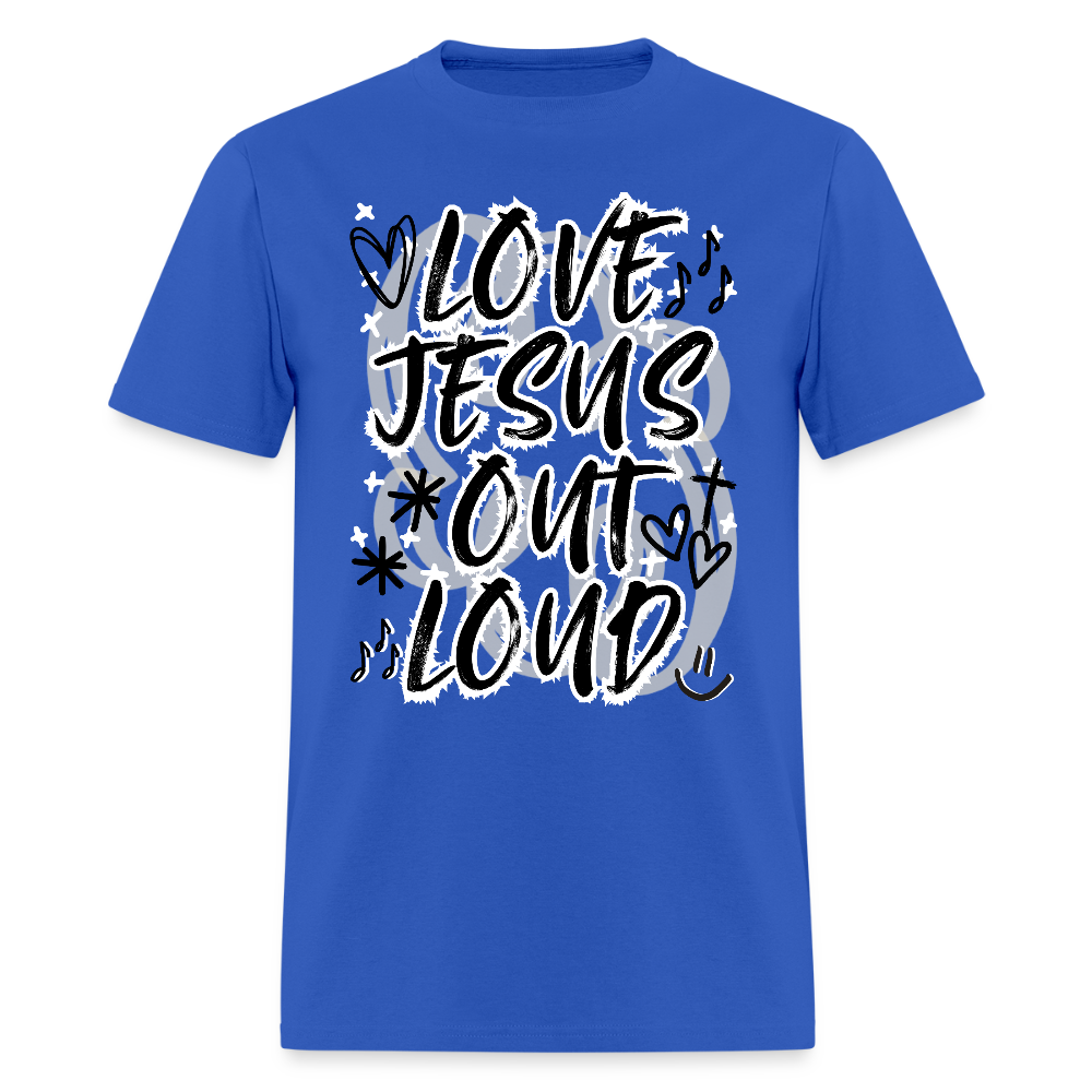LOVE JESUS OUT LOUD DOODLE Unisex Classic T-Shirt - royal blue