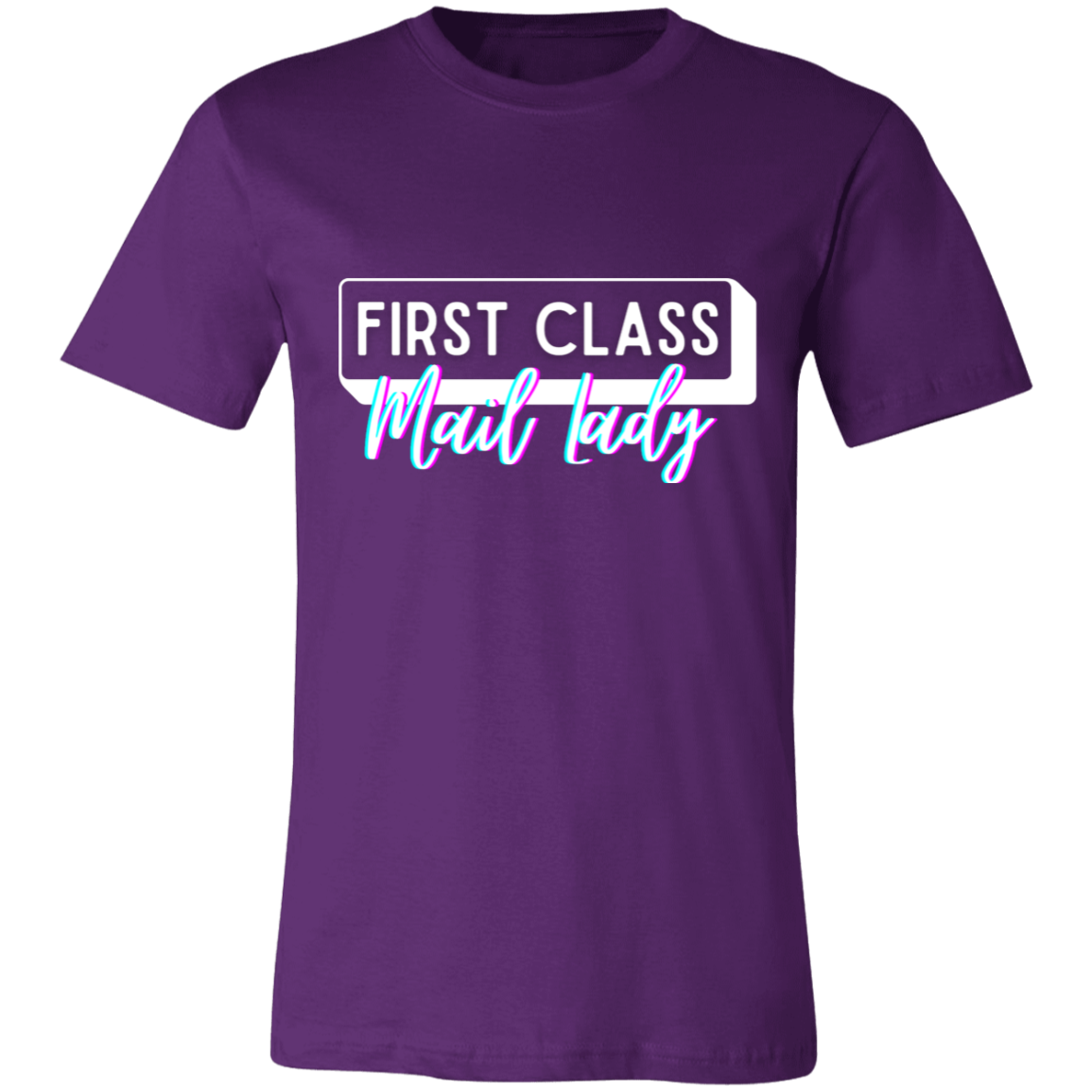First Class Mail Lady Glitch 2- Unisex Jersey Short-Sleeve T-Shirt