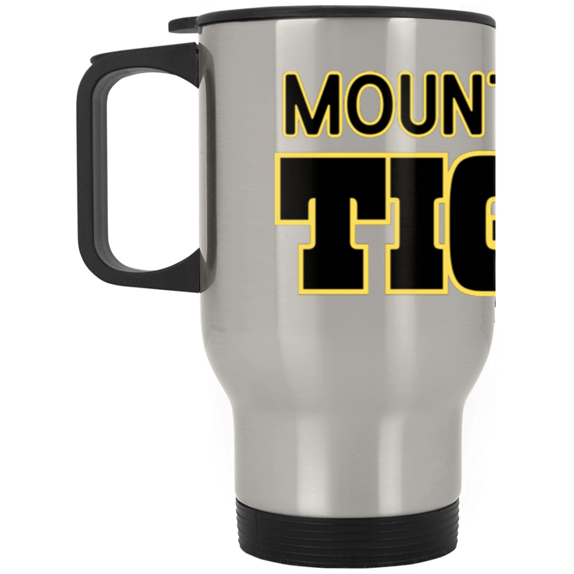 MP Black & Gold Silver Stainless Travel Mug