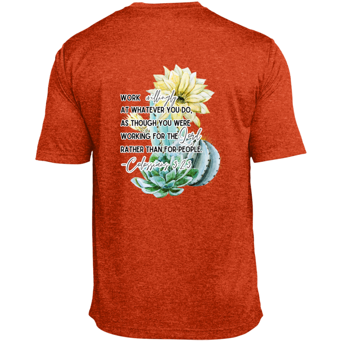 Colossians 3:23 yellow Heather Performance Tee