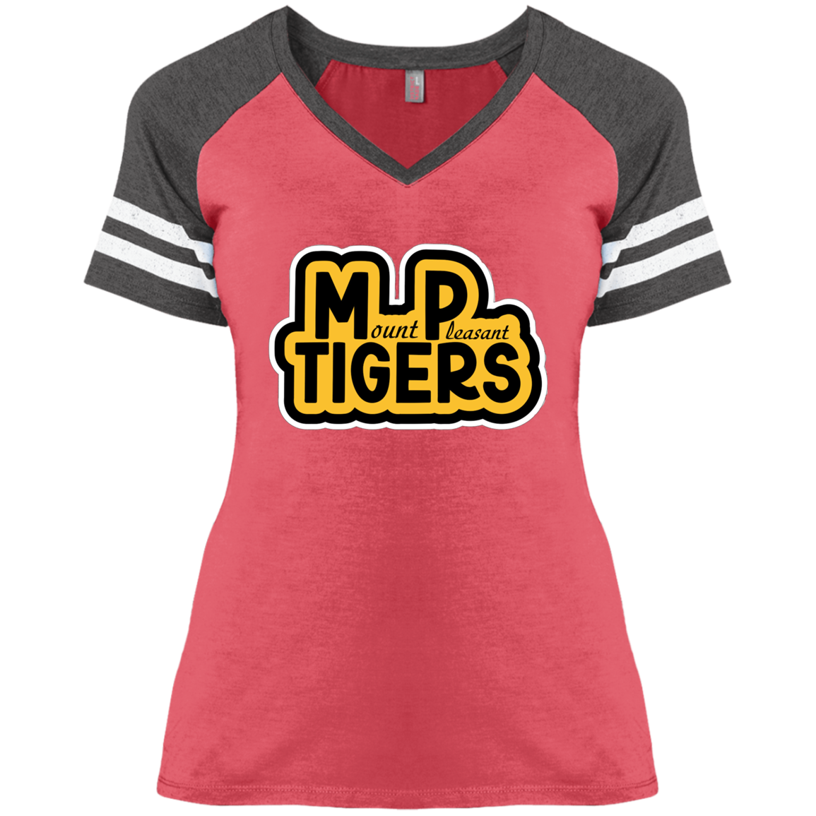 MP Tigers Black & Gold Ladies' Game V-Neck T-Shirt