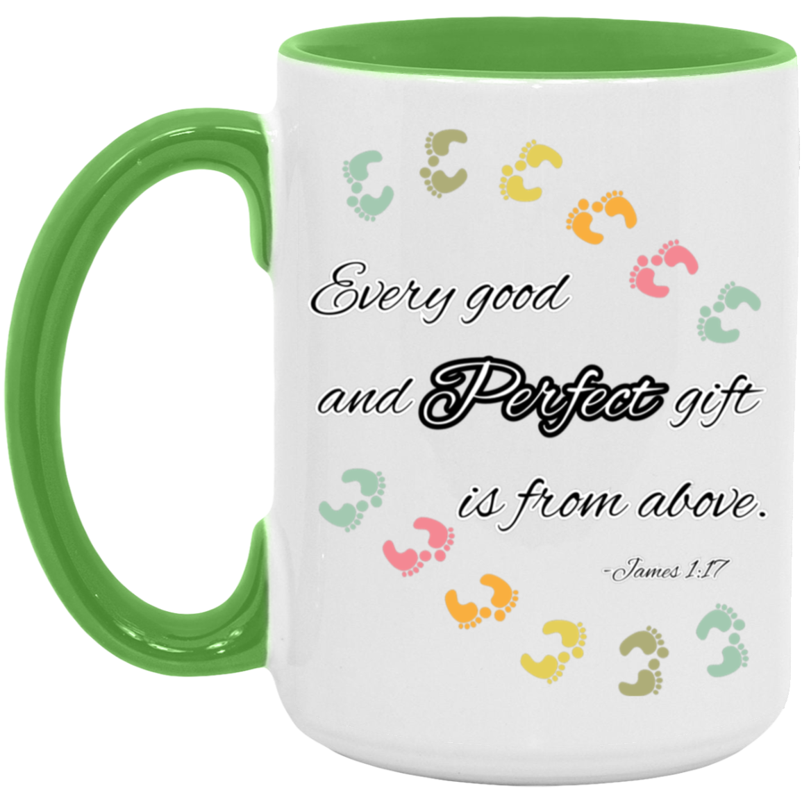 James 1:17 feet 15oz Accent Mug