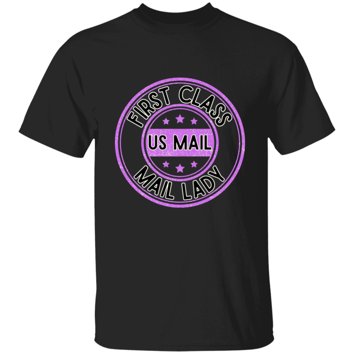 First Class Mail Lady Purple- S-6xl- 5.3 oz. T-Shirt