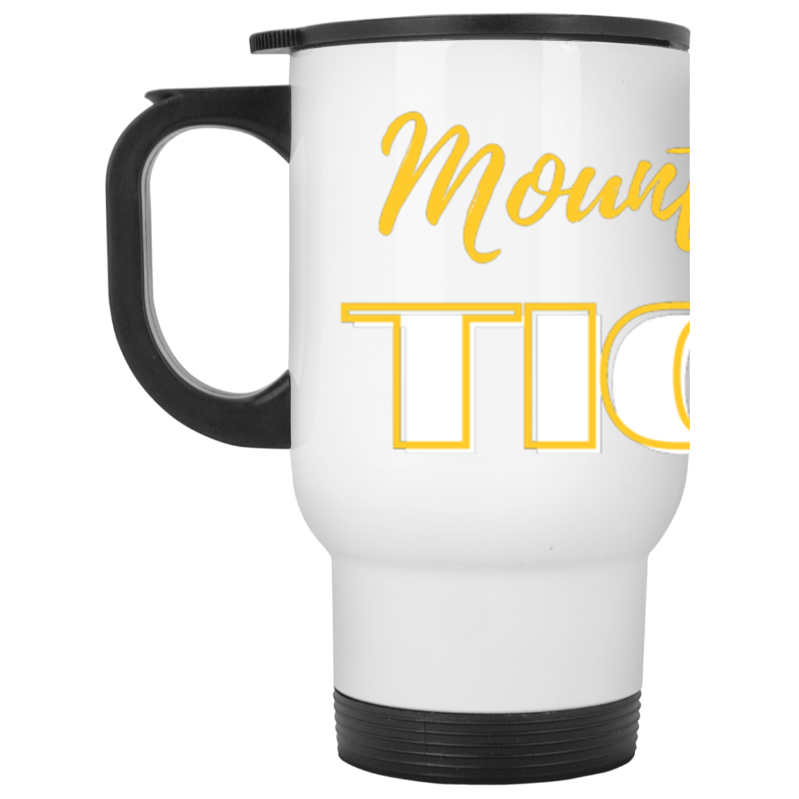 Gold MP Tigers White Travel Mug