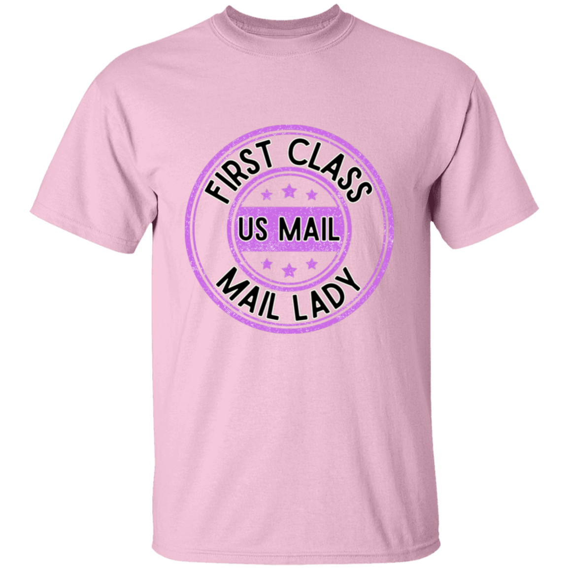 First Class Mail Lady Purple- S-6xl- 5.3 oz. T-Shirt