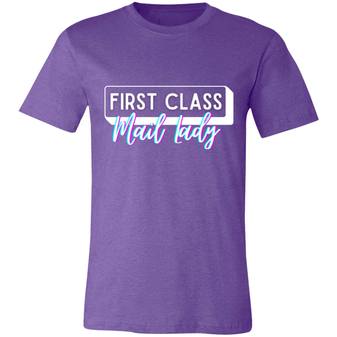 First Class Mail Lady Glitch 2- Unisex Jersey Short-Sleeve T-Shirt