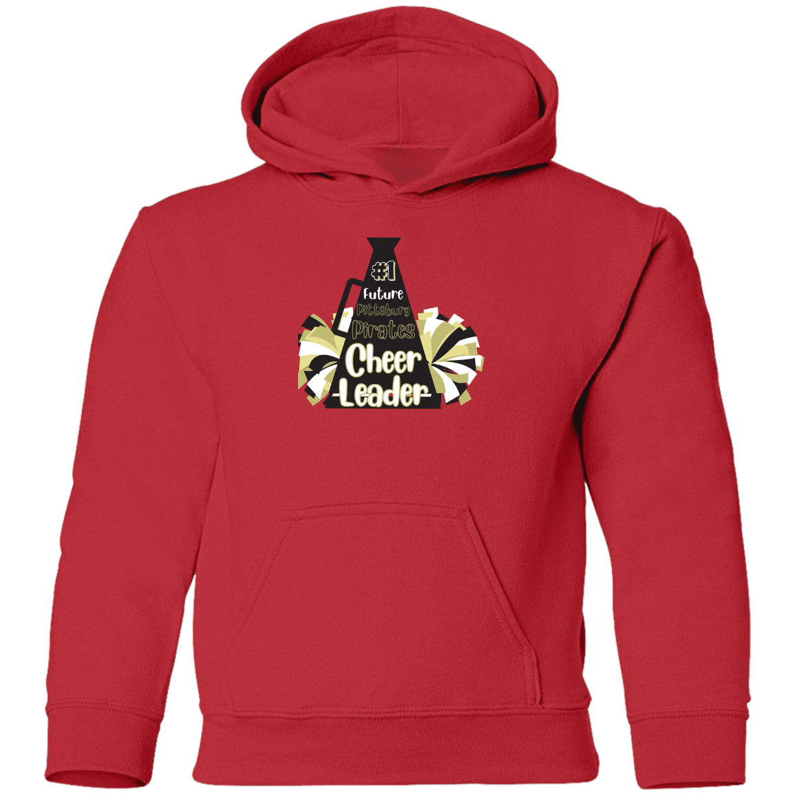 Future Pitt Pirate Cheer Megaphone Youth Pullover Hoodie