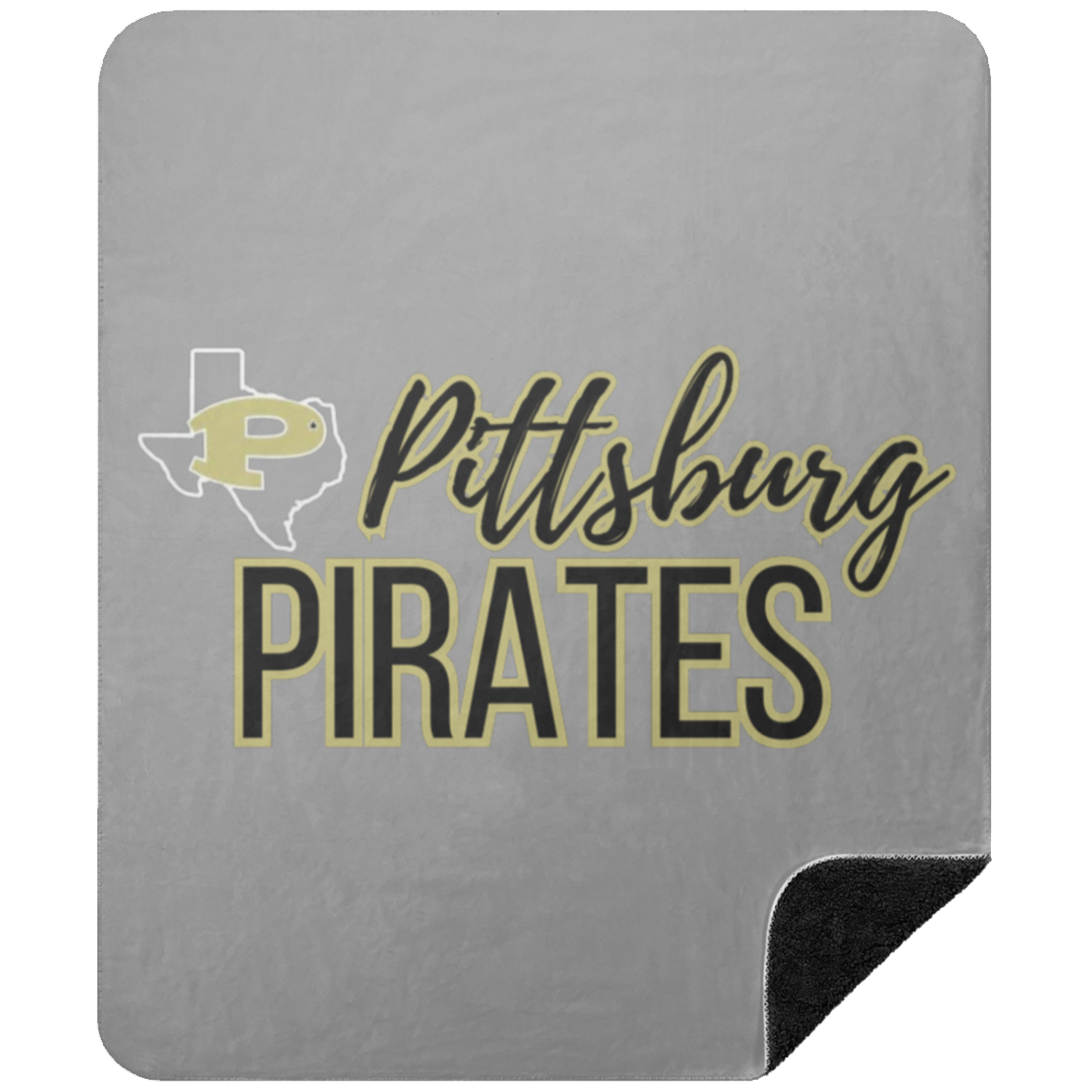 Pitt Pirates Premium Black Sherpa Blanket 50x60