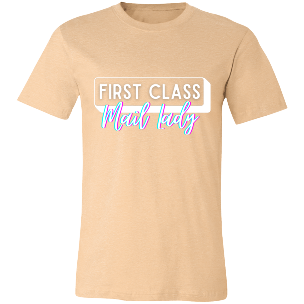 First Class Mail Lady Glitch 2- Unisex Jersey Short-Sleeve T-Shirt