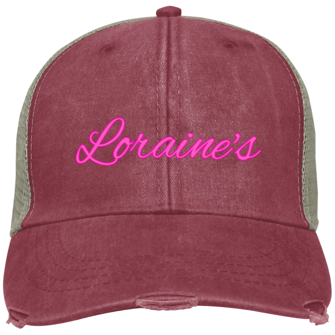 Loraine's Bright Pink Embroidered Ollie Cap