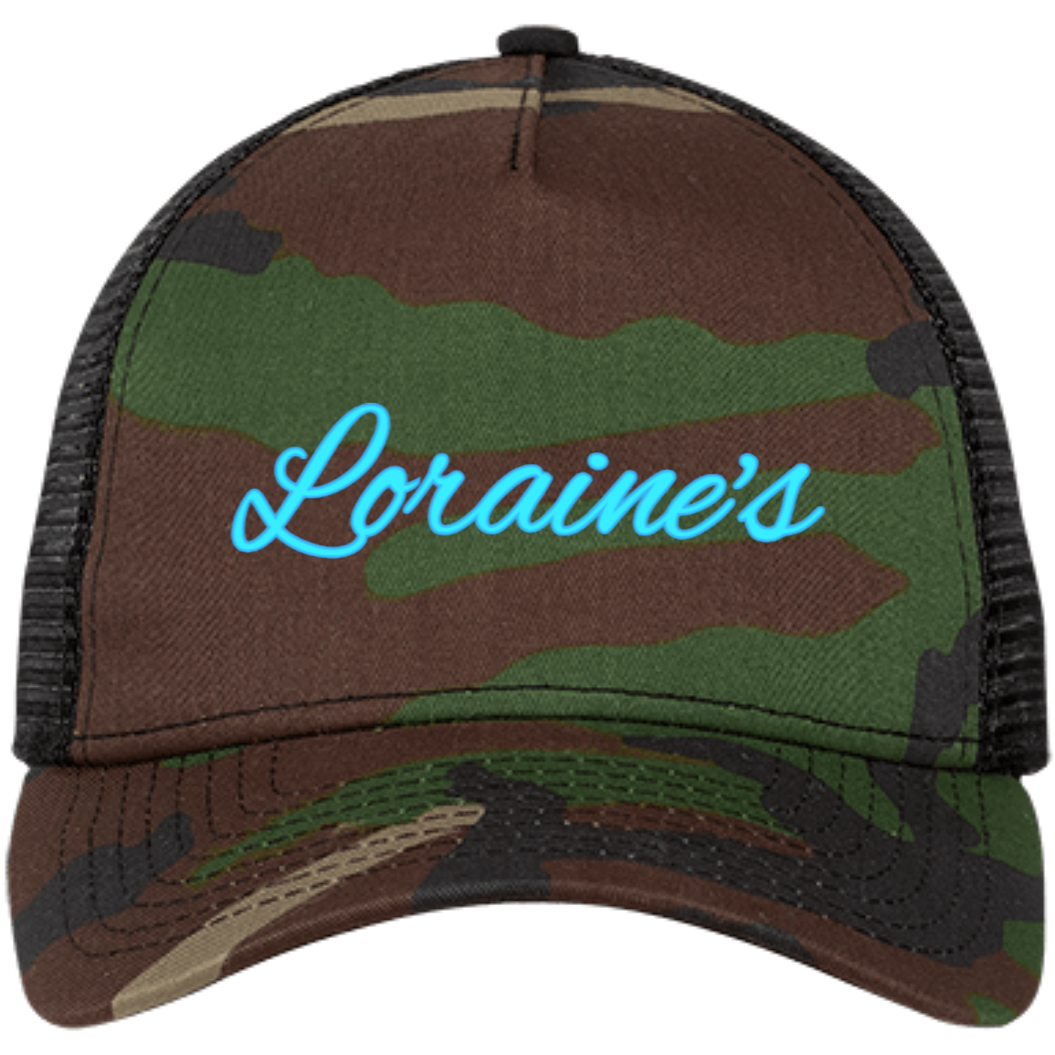 Loraine's Electric Blue Embroidered Snapback Trucker Cap