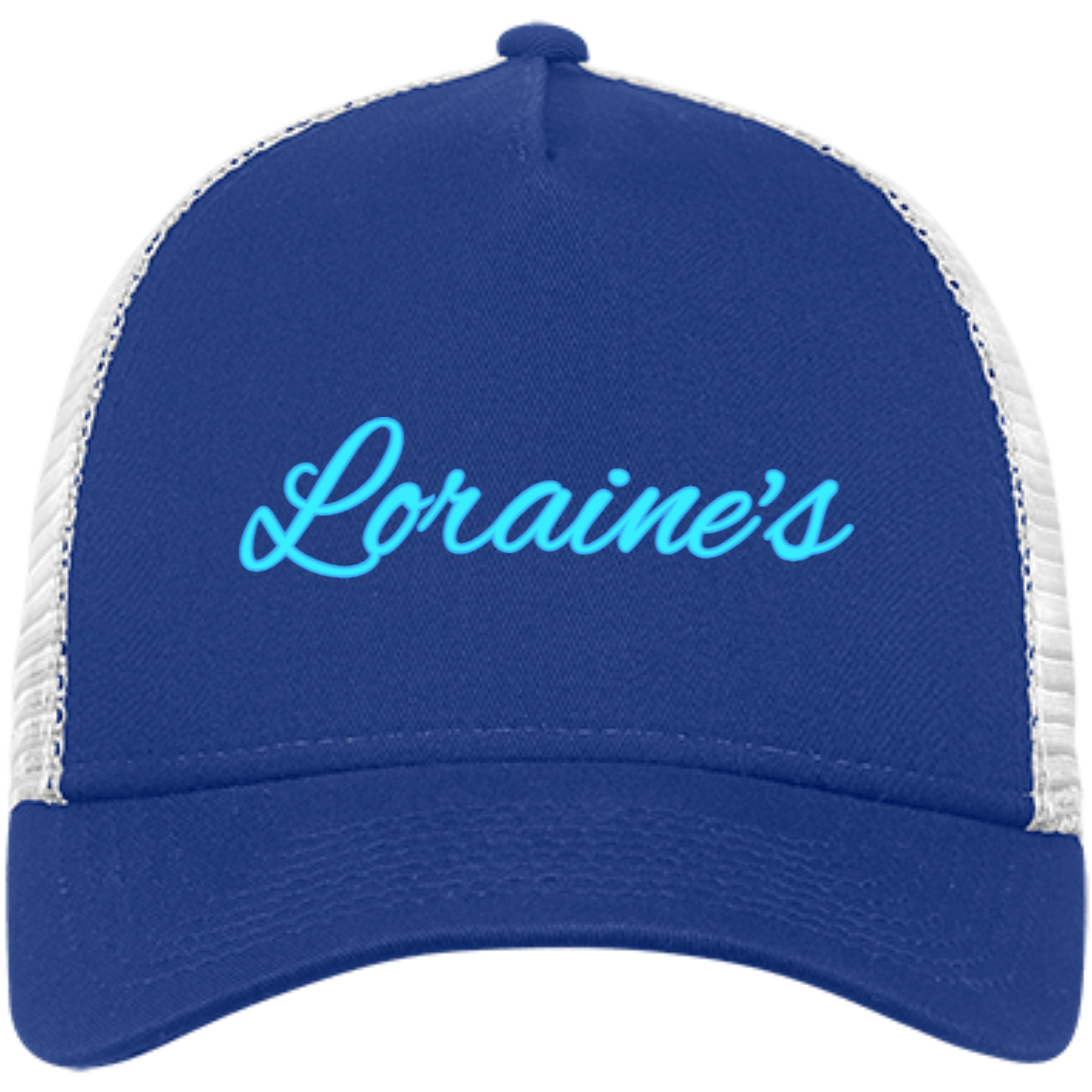 Loraine's Electric Blue Embroidered Snapback Trucker Cap