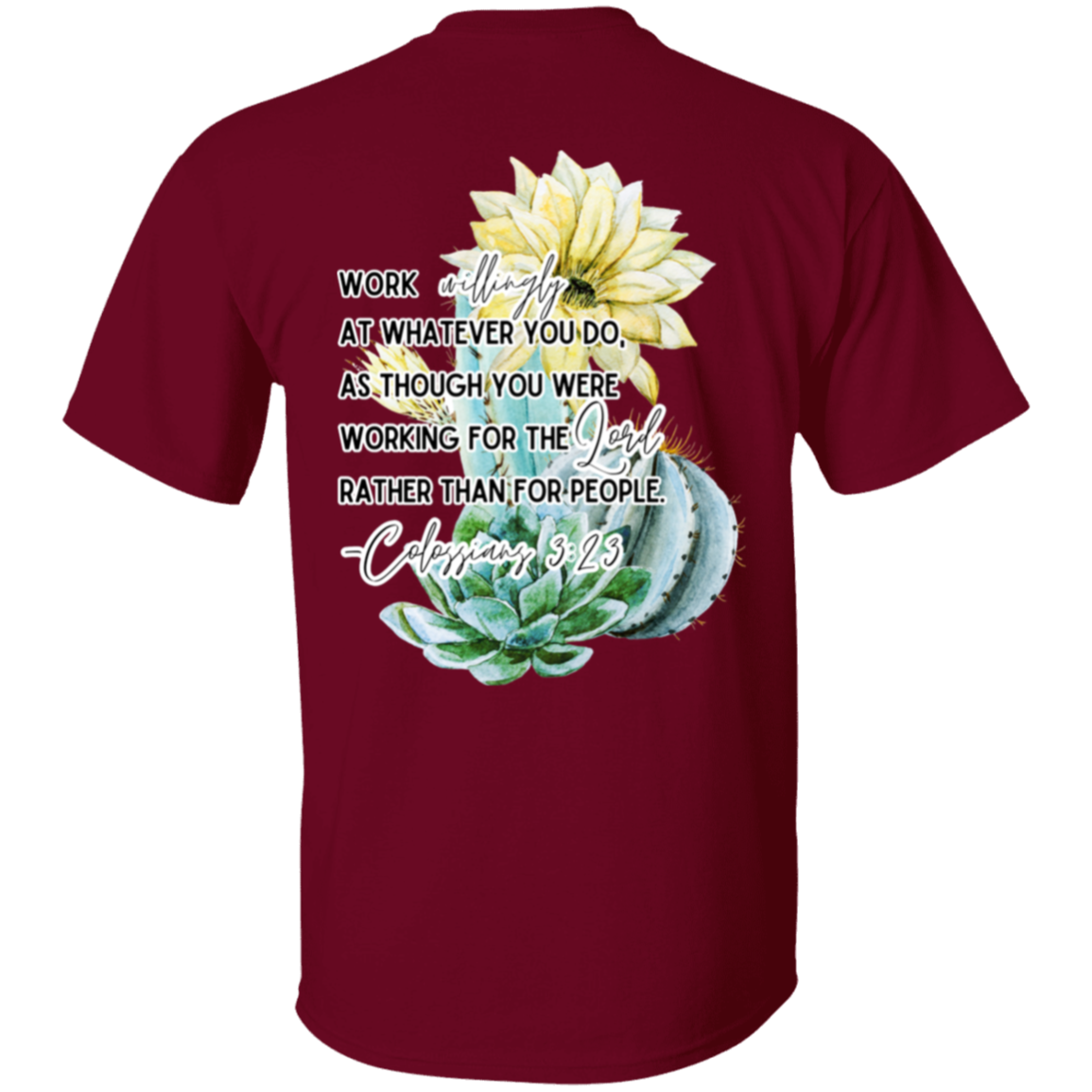 Colossians 3:23 yellow 5.3 oz. T-Shirt