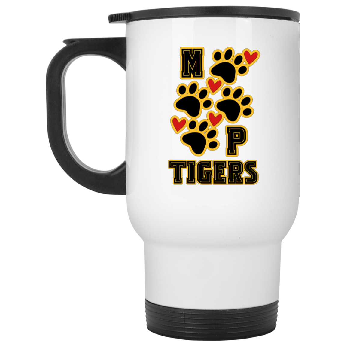 MP Tigers Heart & Sole White Travel Mug