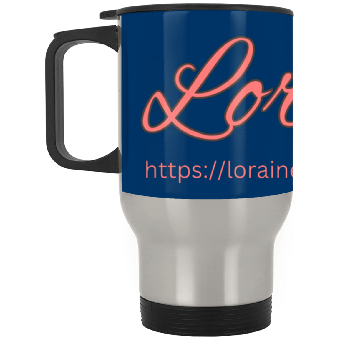 Logo & Site-P- Silver Stainless Travel Mug
