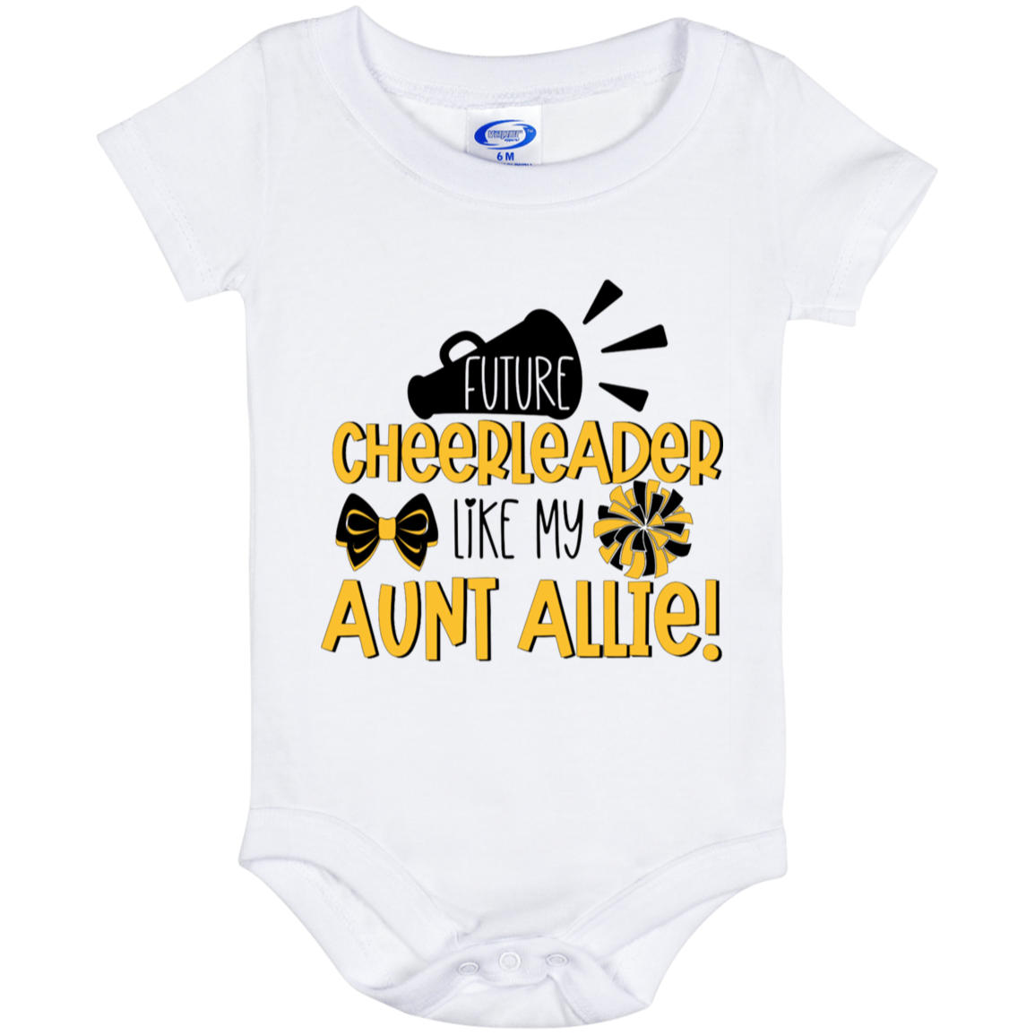 Future Cheerleader Allie Baby Onesie 6 Month