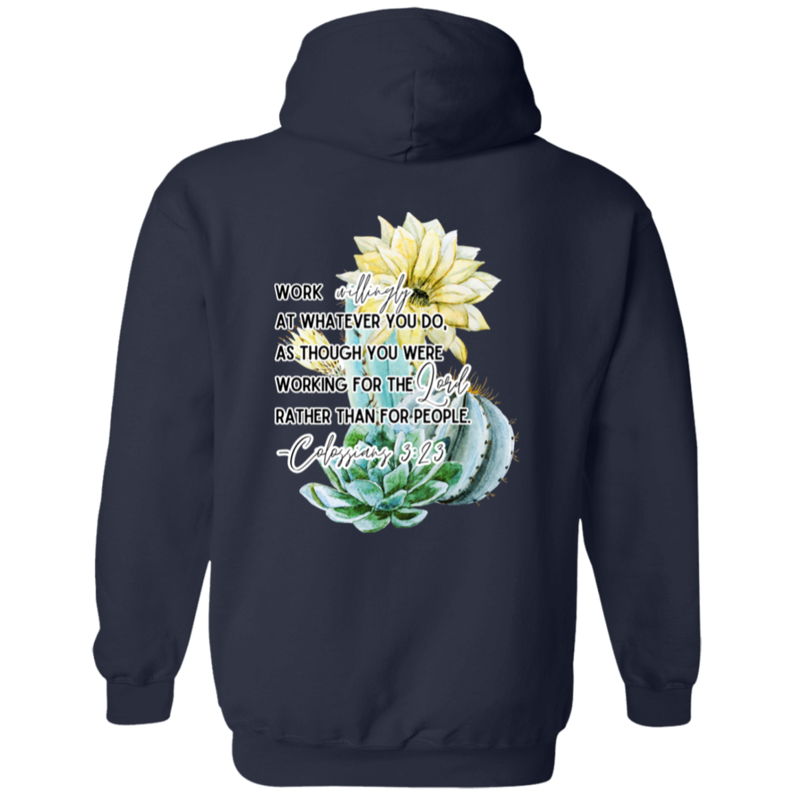 Colossians 3:23 yellow Pullover Hoodie 8 oz (Closeout)