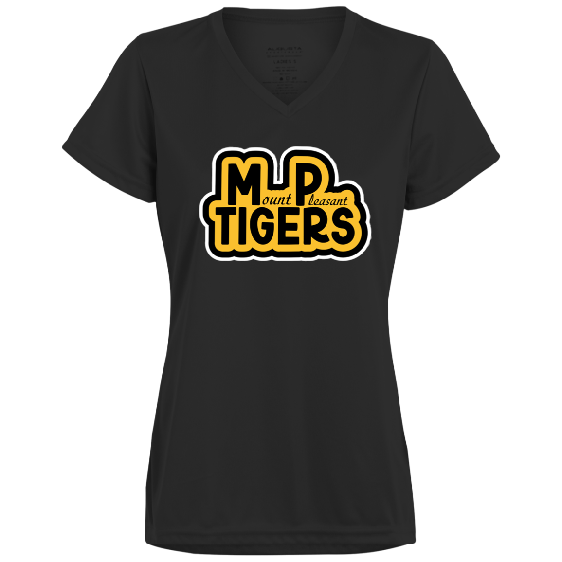 MP Tigers Black and Gold V-Neck Tee