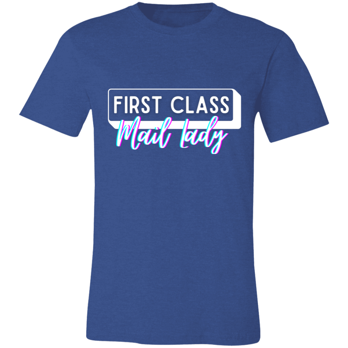 First Class Mail Lady Glitch 2- Unisex Jersey Short-Sleeve T-Shirt