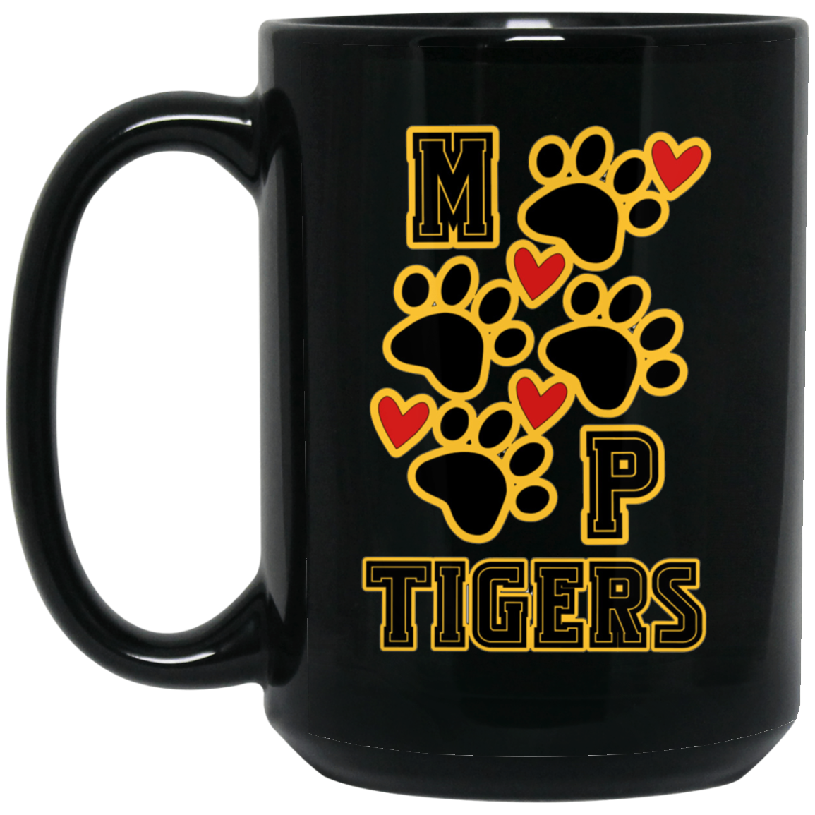 MP Tigers Heart & Sole 15 oz. Black Mug
