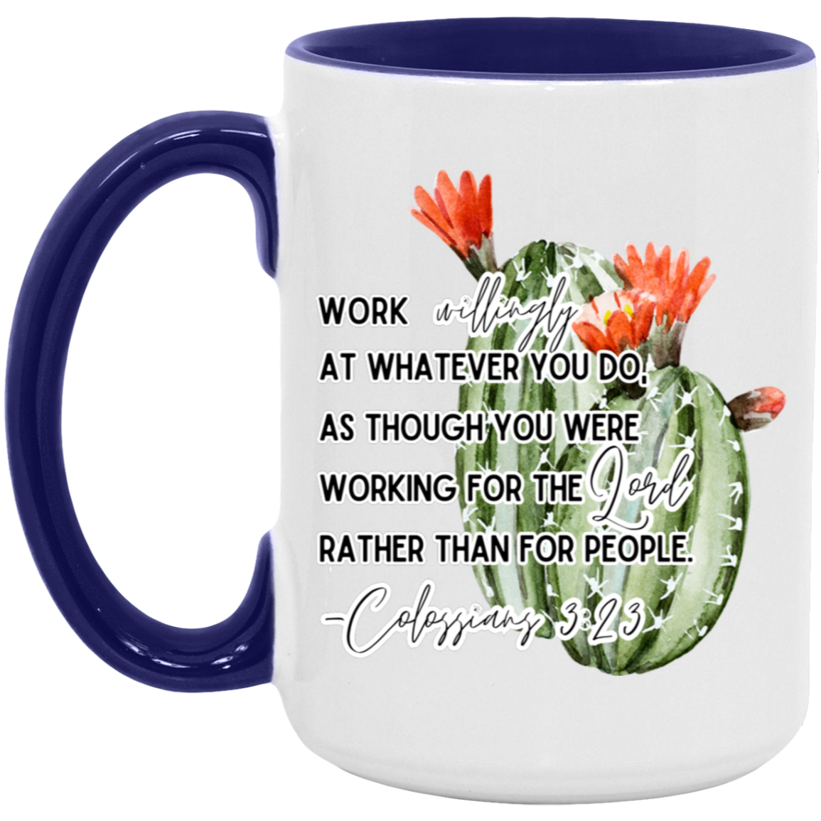 Colossians 3:23 red 15oz Accent Mug