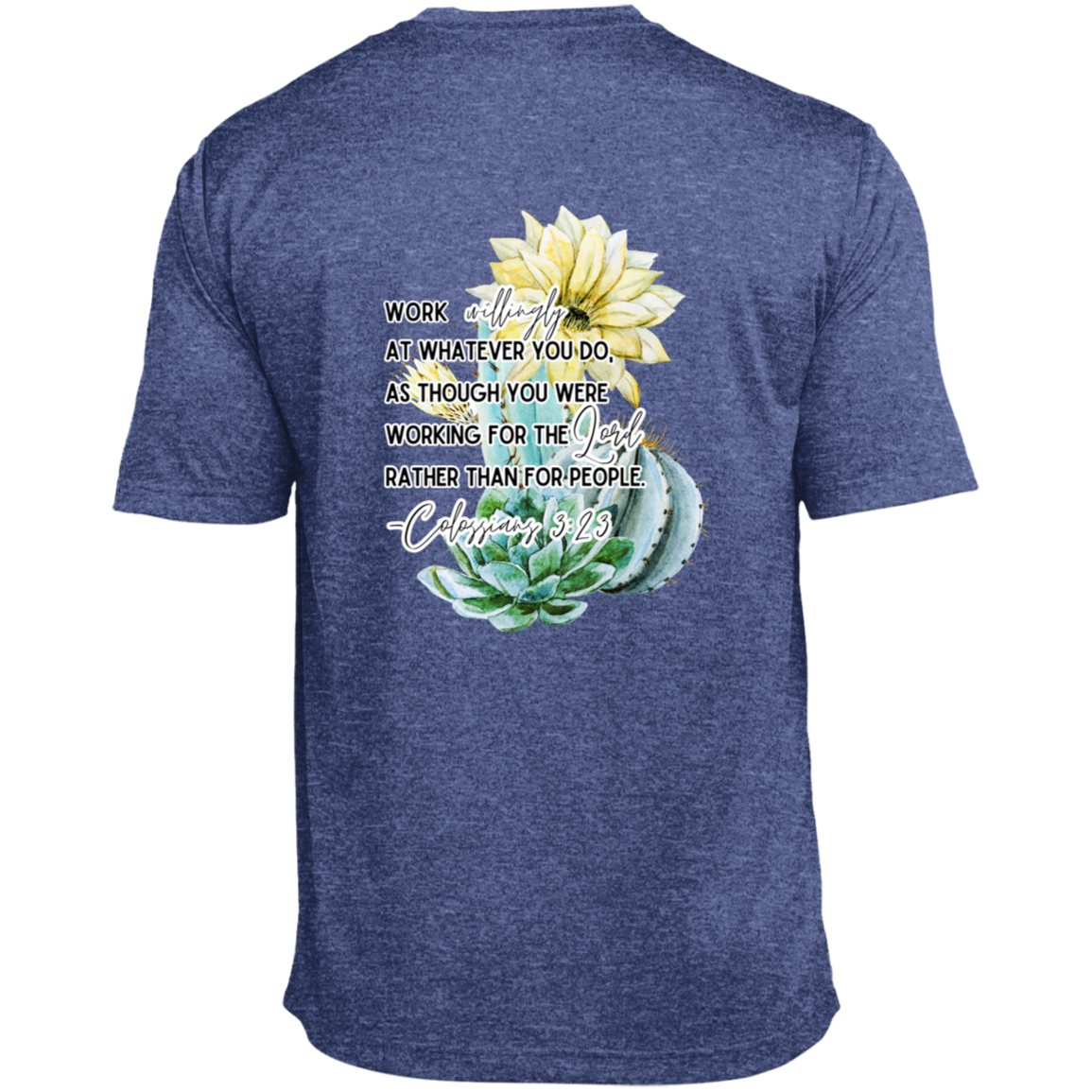Colossians 3:23 yellow Heather Performance Tee
