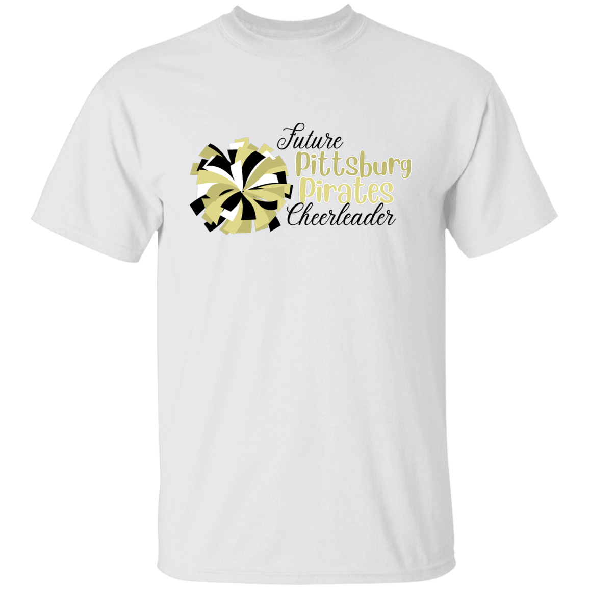 Future Pitt Pirate Cheer Pom Youth 5.3 oz 100% Cotton T-Shirt