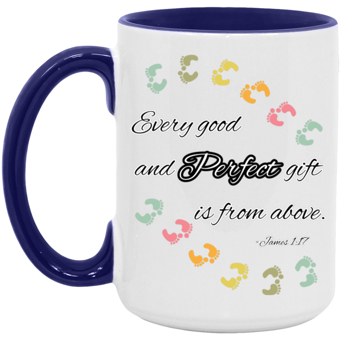 James 1:17 feet 15oz Accent Mug