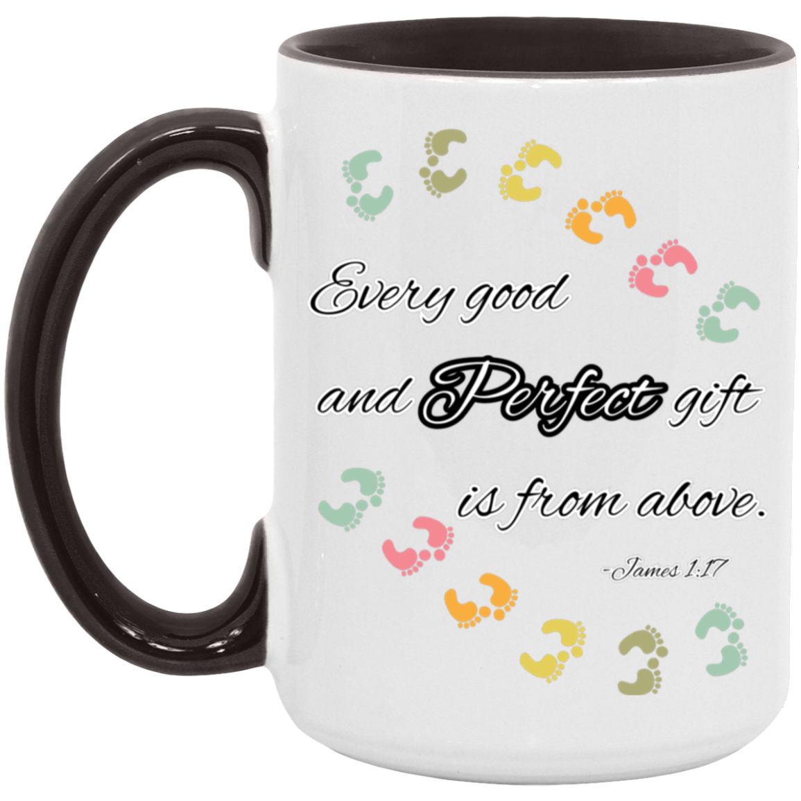 James 1:17 feet 15oz Accent Mug