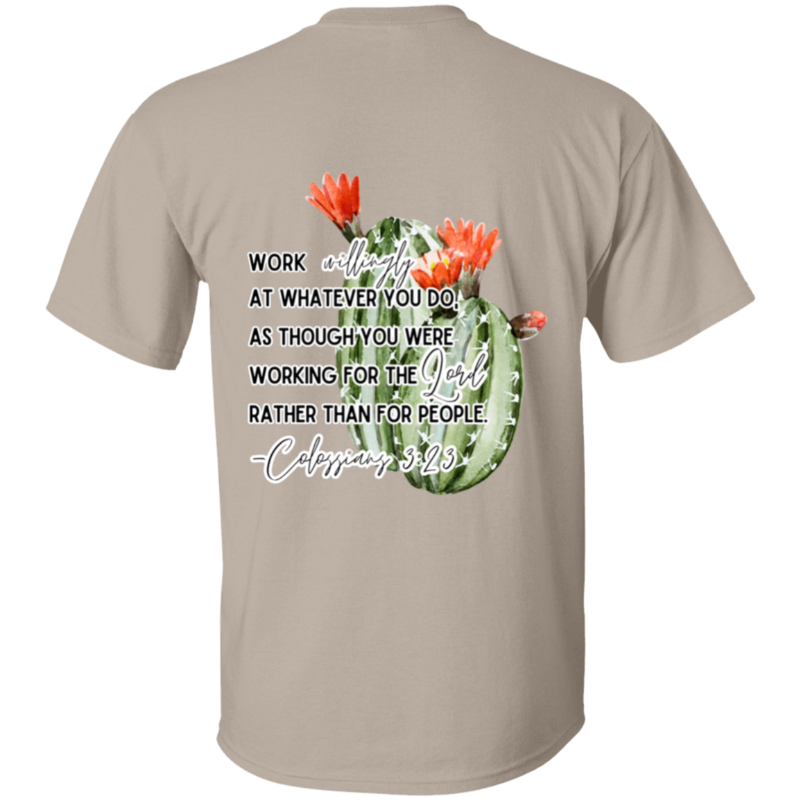 Colossians 3:23 red 5.3 oz. T-Shirt