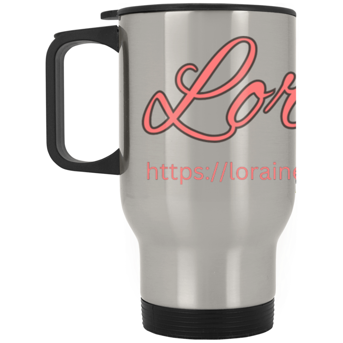 Logo & Site-P- Silver Stainless Travel Mug