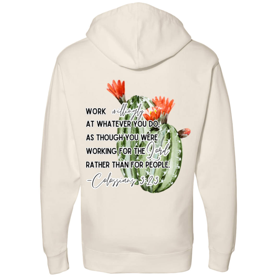 Colossians 3:23 red Midweight Hooded Sweatshirt