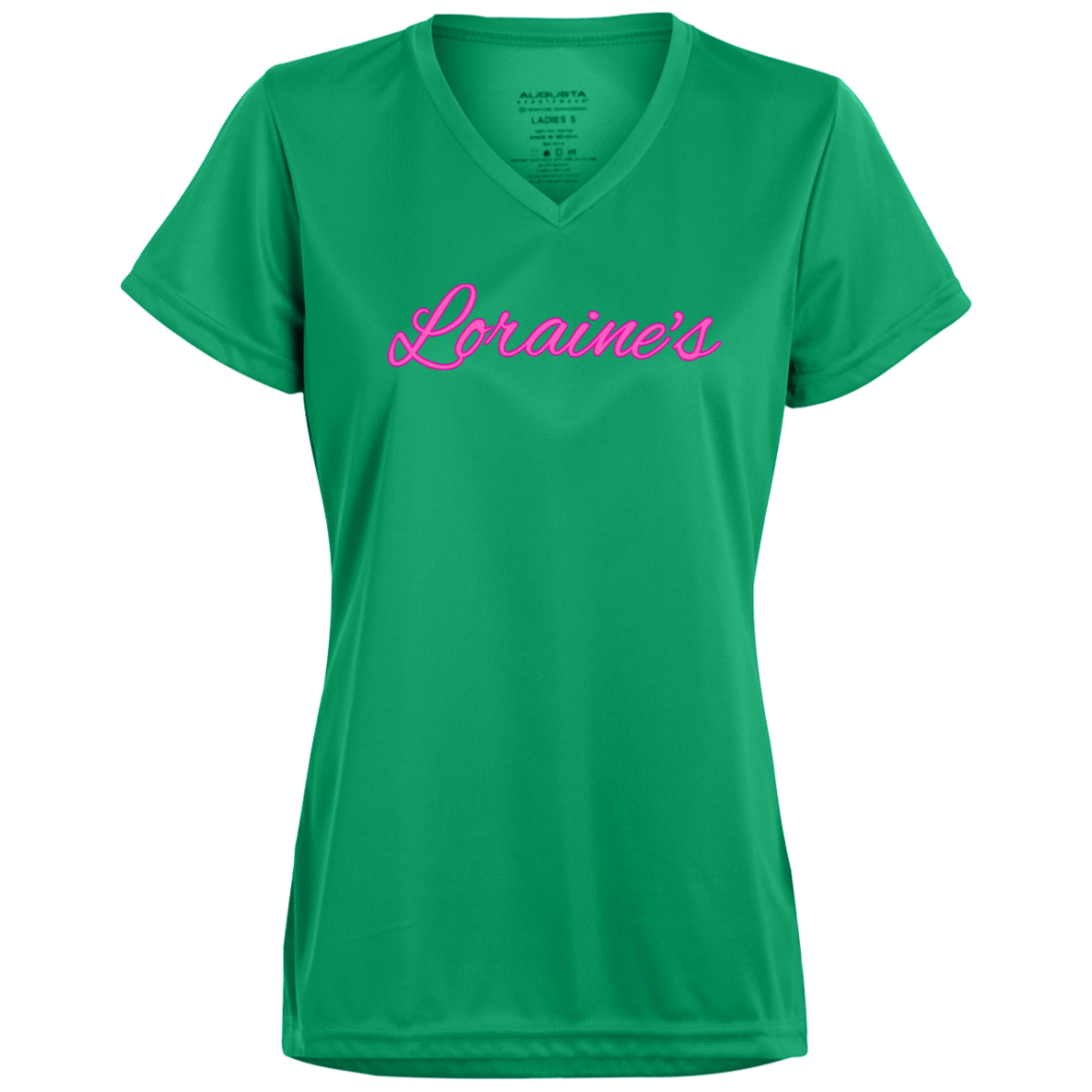 Loraine's Pink Ladies’ Moisture-Wicking V-Neck Tee