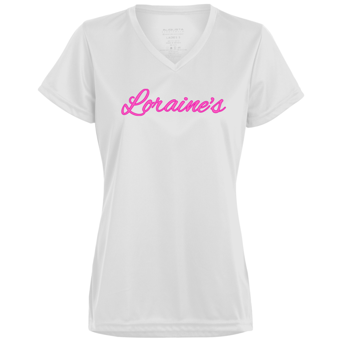 Loraine's Pink Ladies’ Moisture-Wicking V-Neck Tee