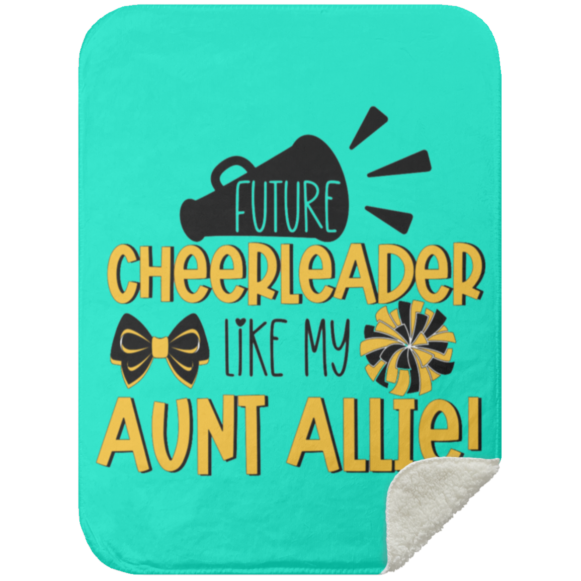 Future Cheerleader Allie Mink Sherpa Blanket 30x40