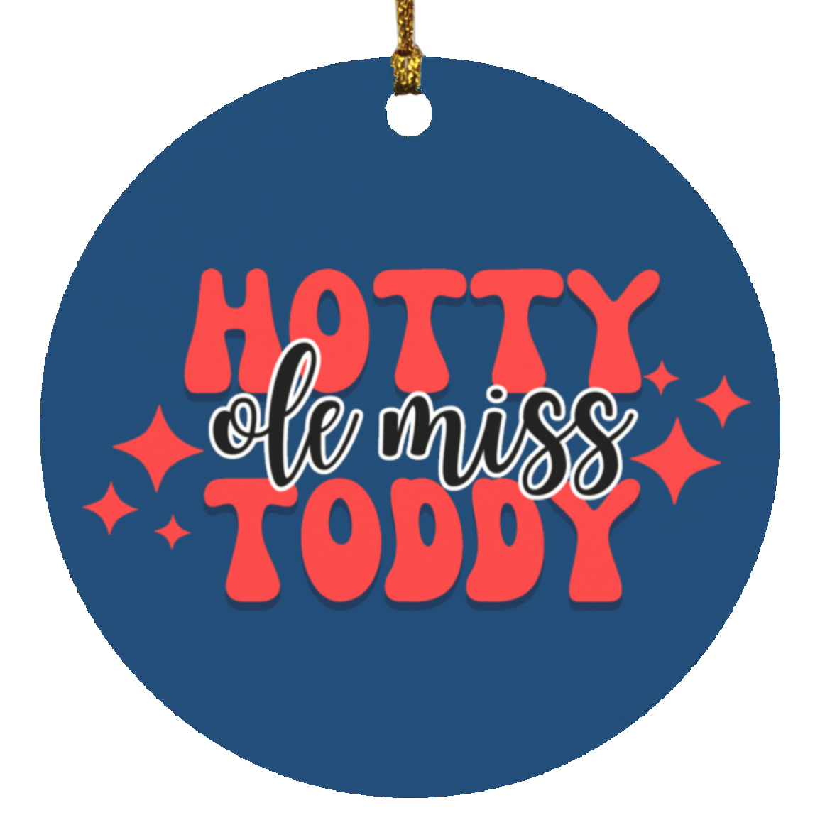 Ole Miss Hotty Toddy Circle Ornament