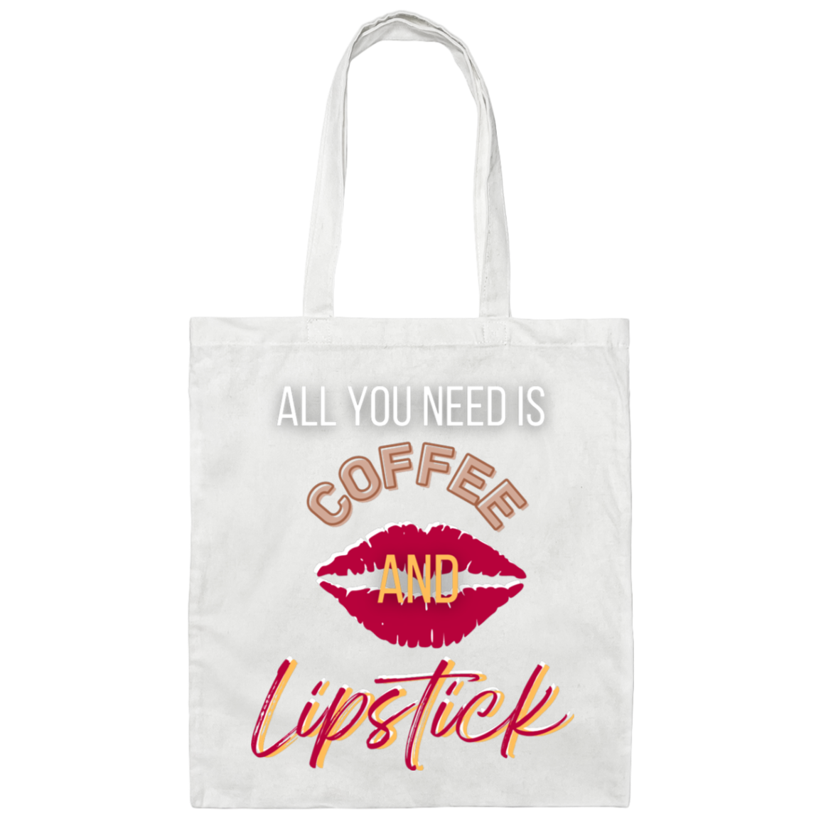Coffee & Lipstick Canvas Tote Bag