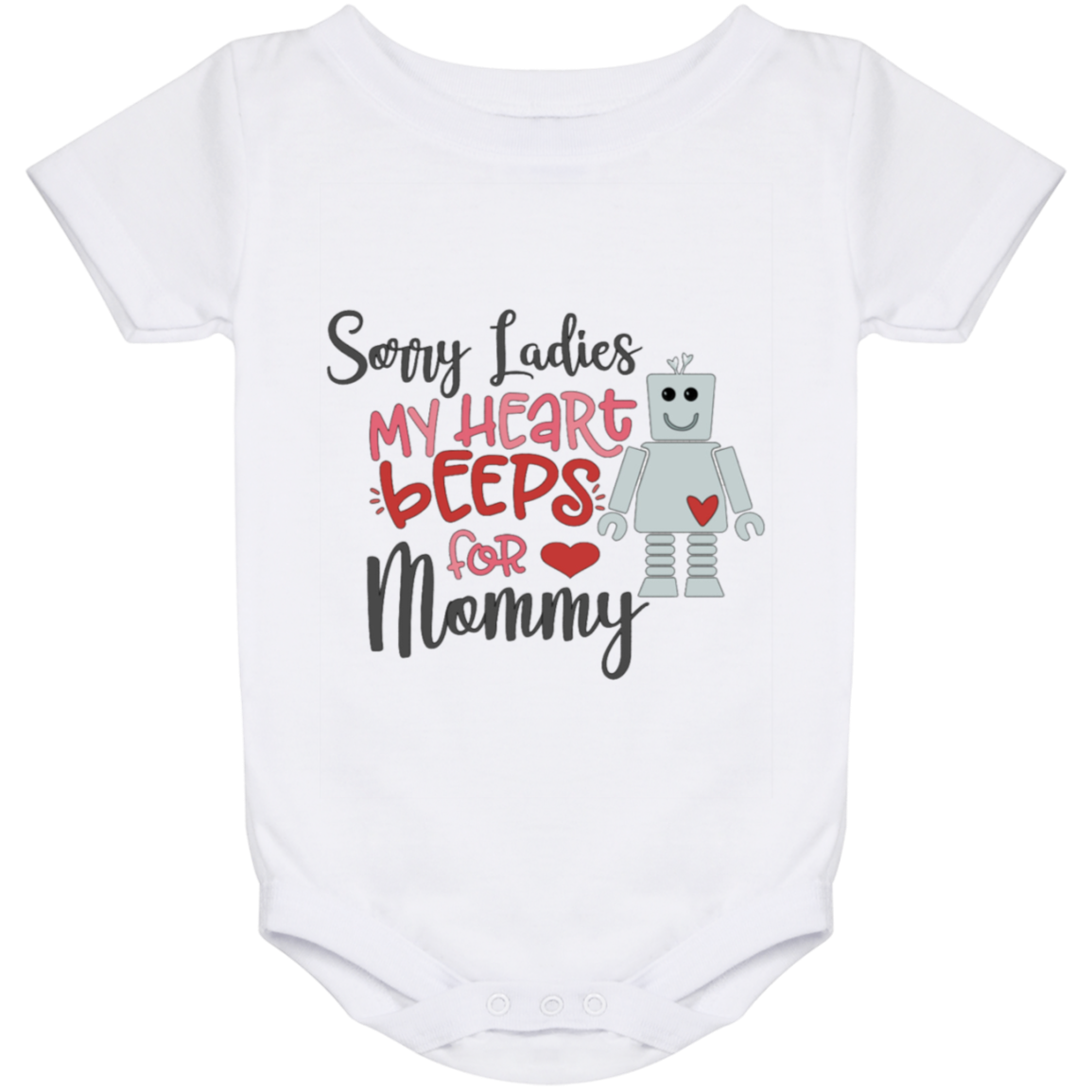 My Heart Beeps for Mommy Baby Onesie 24 Month