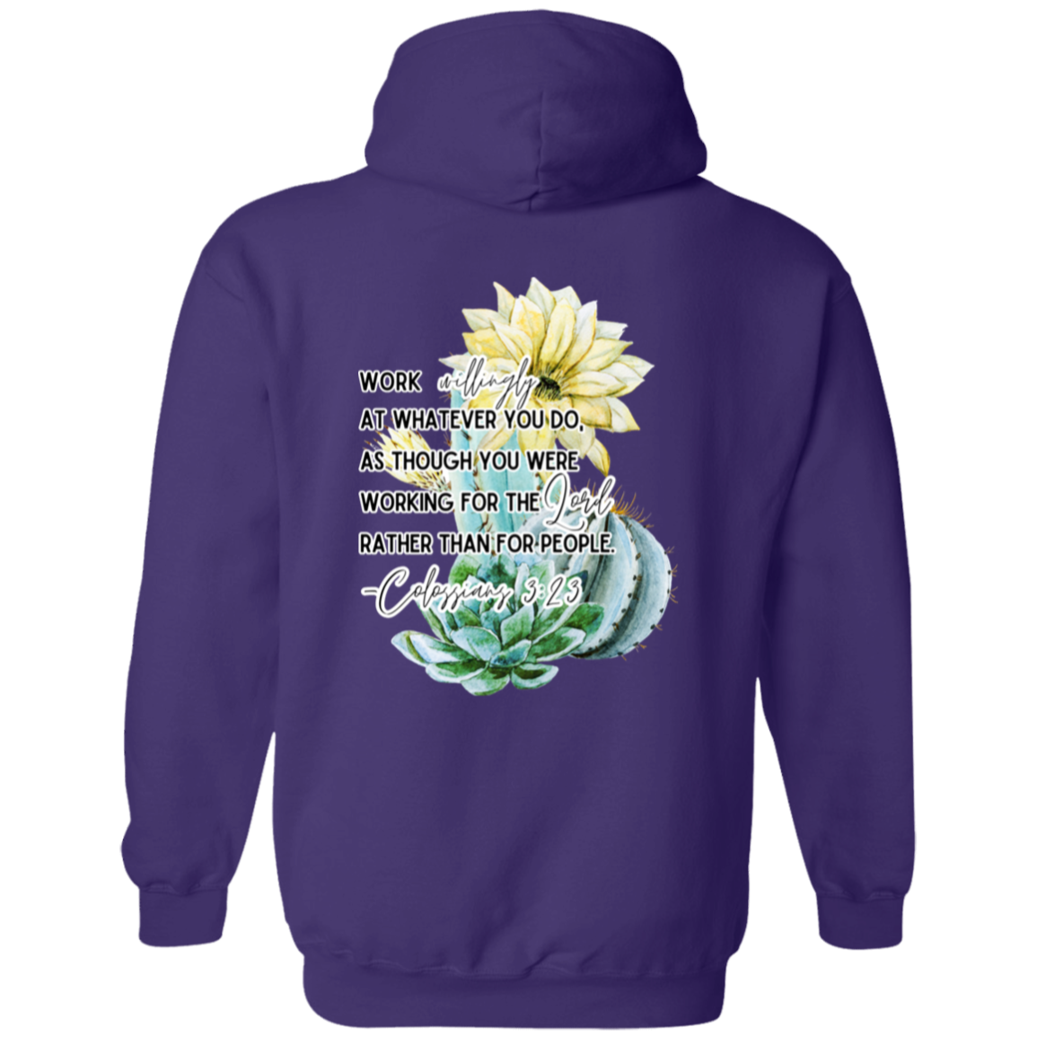 Colossians 3:23 yellow Pullover Hoodie 8 oz (Closeout)