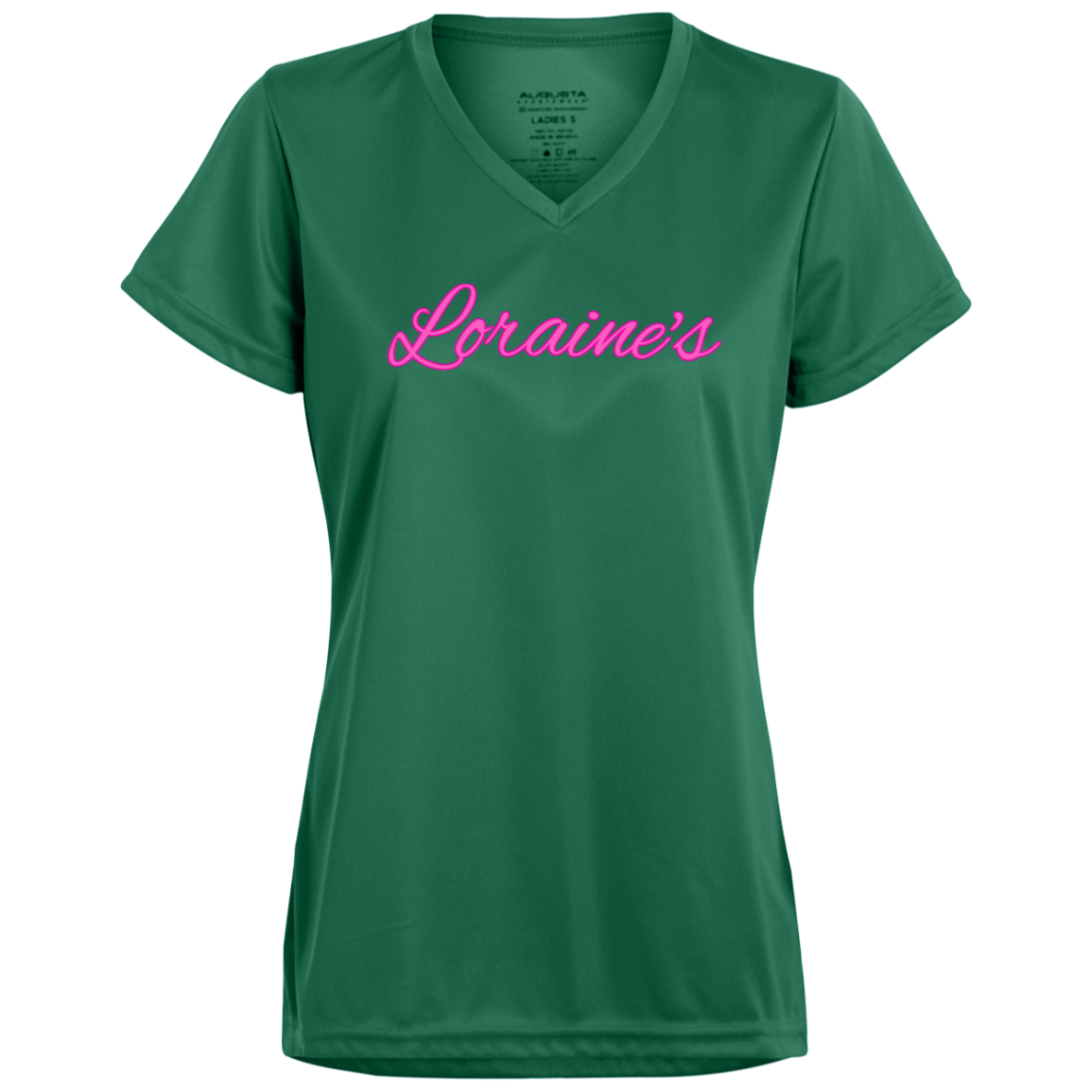 Loraine's Pink Ladies’ Moisture-Wicking V-Neck Tee