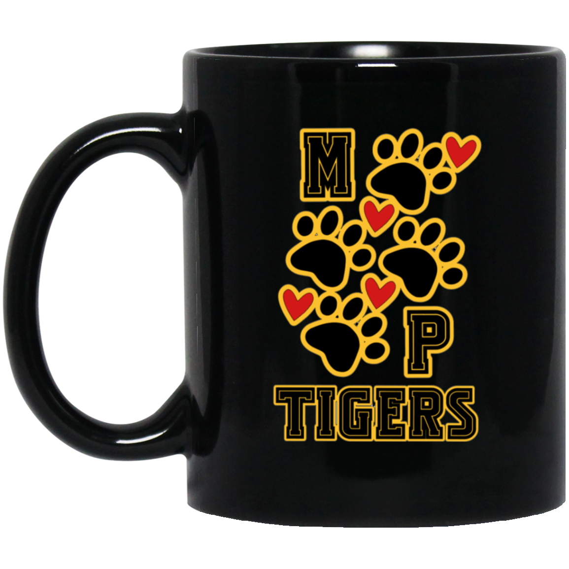 MP Tigers Heart & Sole 11 oz. Black Mug