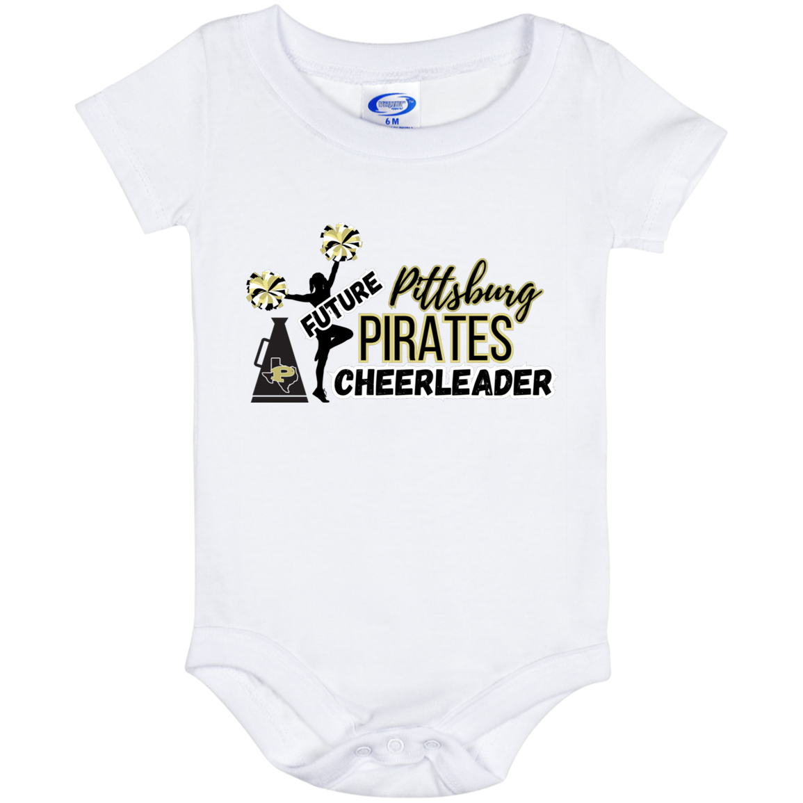 Future Pitt Pirate Cheerleader Baby Onesie 6 Month