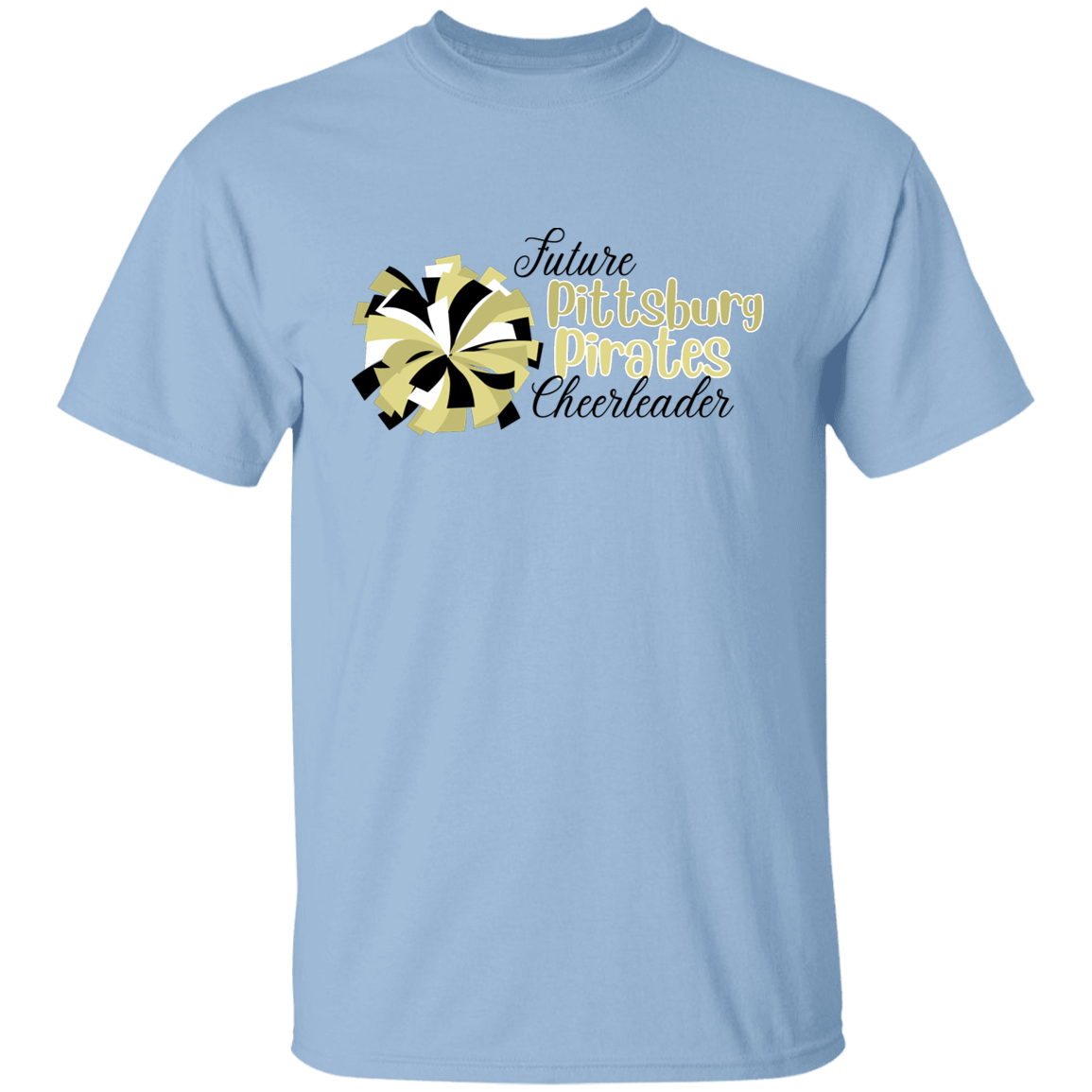Future Pitt Pirate Cheer Pom Youth 5.3 oz 100% Cotton T-Shirt