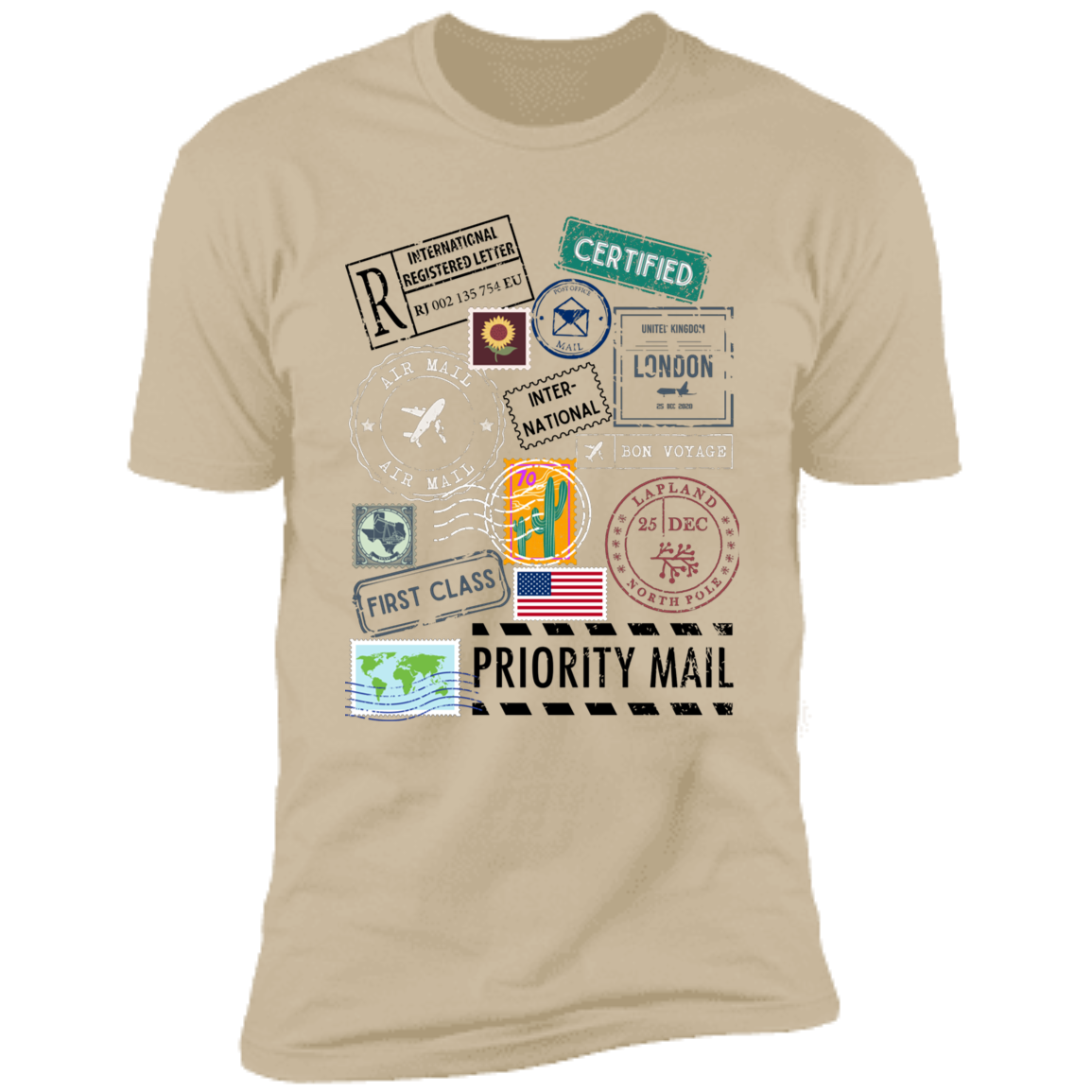 Postage Multi Premium Short Sleeve T-Shirt